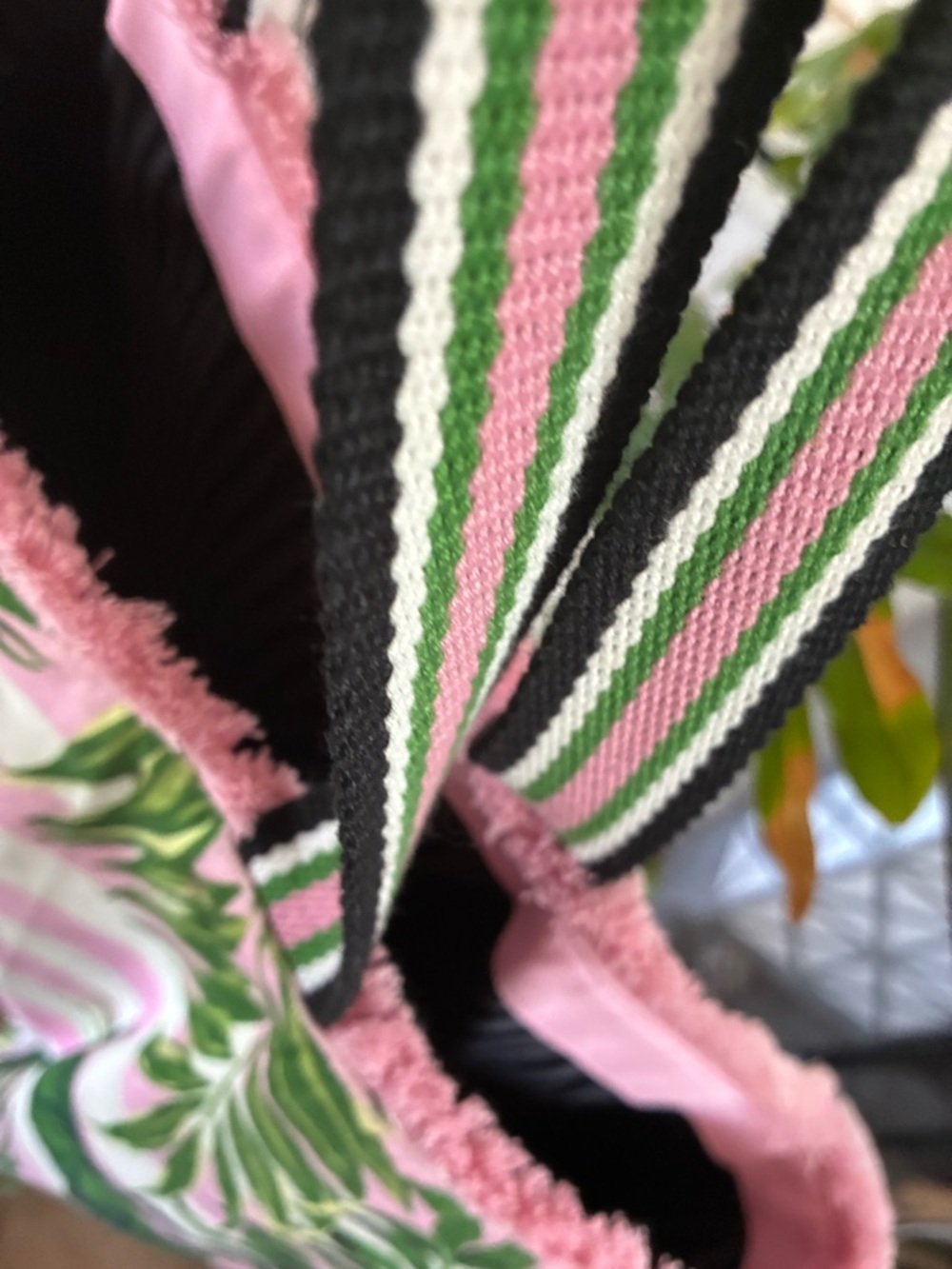 Victoria's Secret Pink & Green Tropical Stripe Tote - Picture 7 of 8